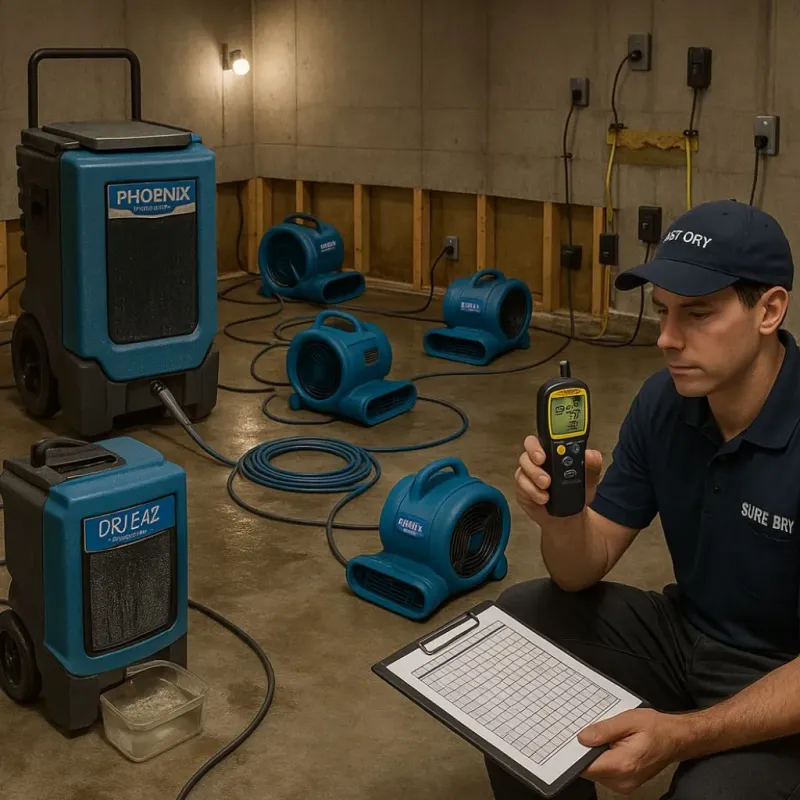 Structural Drying and Dehumidification process in Gardena, CA